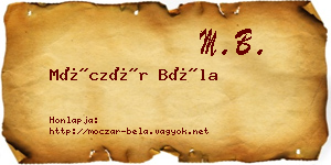 Móczár Béla névjegykártya