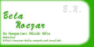 bela moczar business card