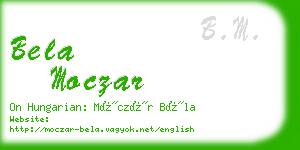 bela moczar business card